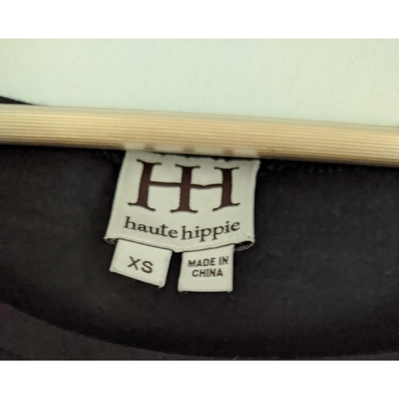 Haute Hippie Contrast Sleeve Long Sleeve Tee - Picture 5 of 8